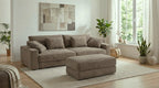 Big-Sofa mit 2 Bettkästen, Wellenunterfederung, Cord-Bezug Braun Taupe / 15264