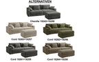 Big-Sofa mit 2 Bettkästen, Wellenunterfederung, Cord-Bezug Braun Taupe / 15264