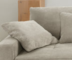 Big-Sofa mit 2 Bettkästen, Wellenunterfederung, Cord-Bezug Beige Grau / 15263