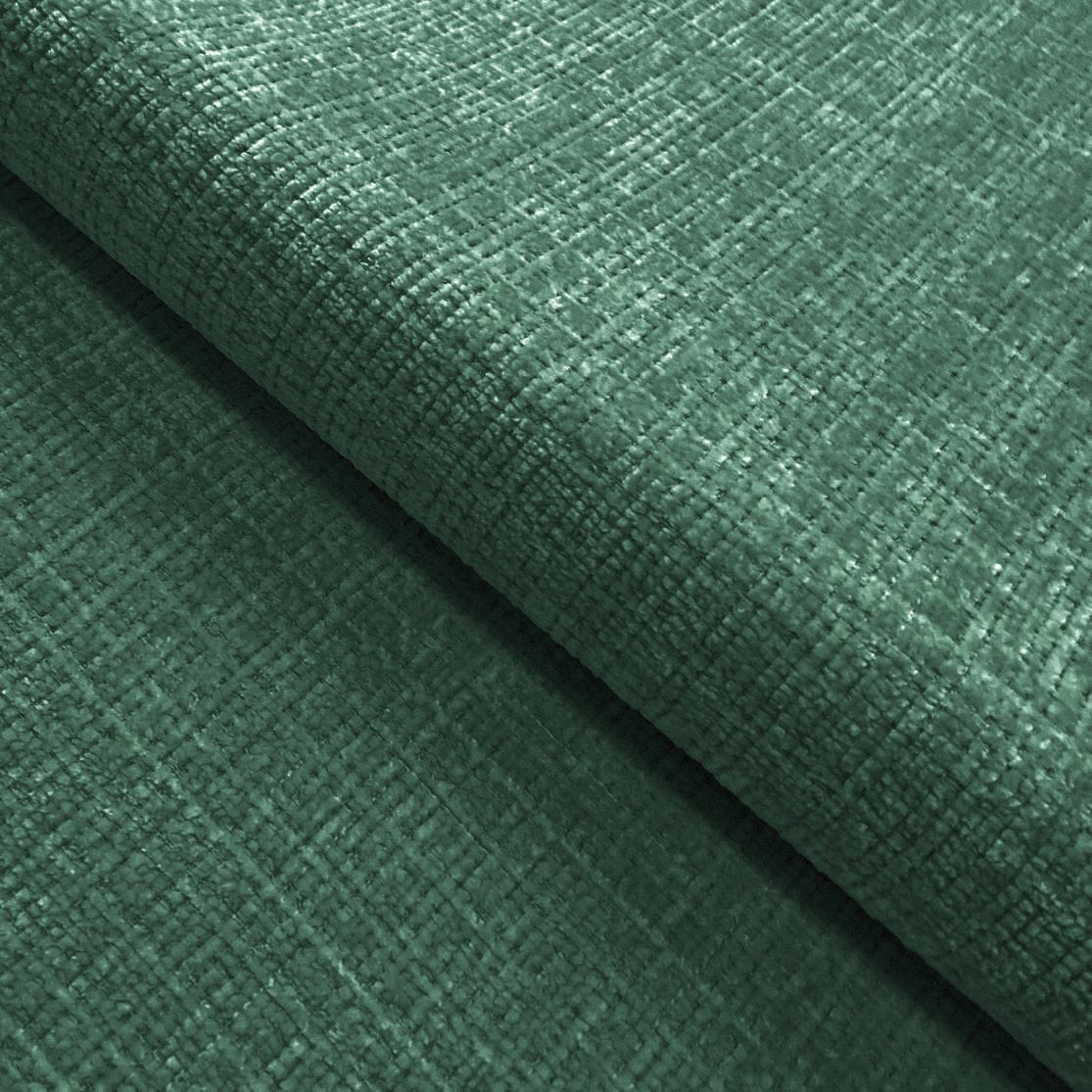 Ecksofa mit raffinierten Steppungen und Ottomane links, Wellenunterfederung, Chenille-Bezug Grün / 21040
