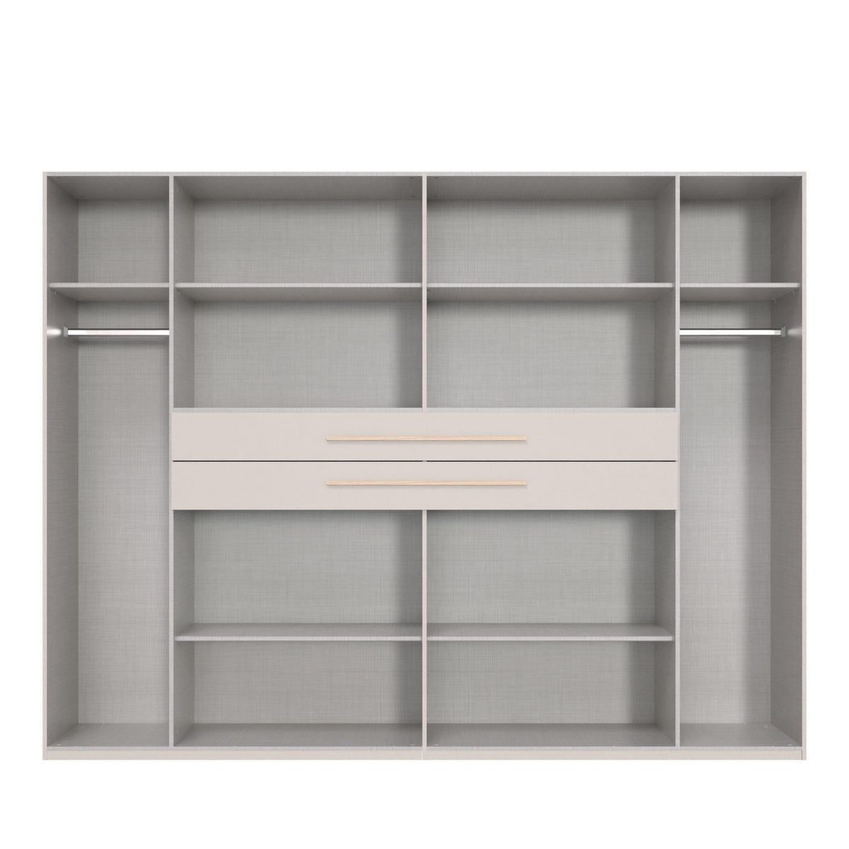 Drehtürenschrank Kleiderschrank B270/H208/T58 cm in Grafit mit 2 großen Schubkästen in Eiche Artisan Dekor / 22643